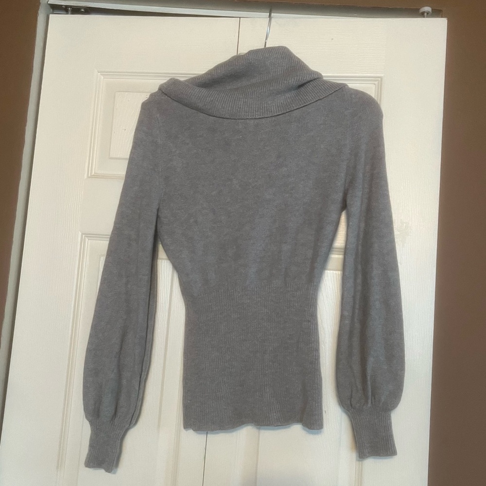 Patagonia cowl turtle neck sweater lambs wool sizew Small Grey